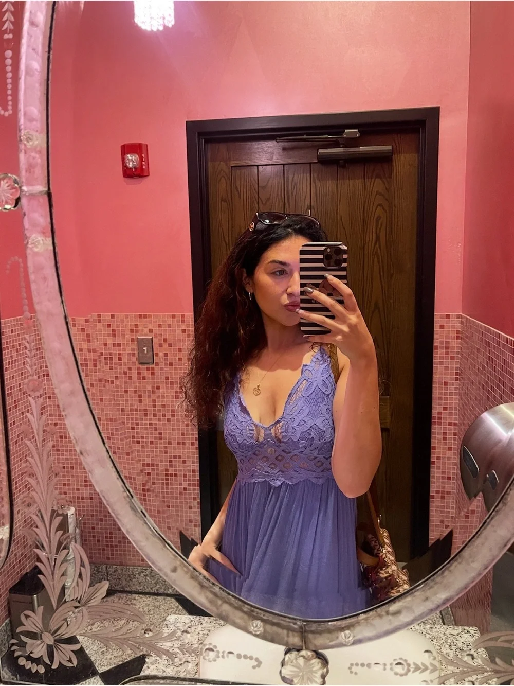 Free People Violet Purple Lace Bodice Spaghetti Strap Maxi Dress